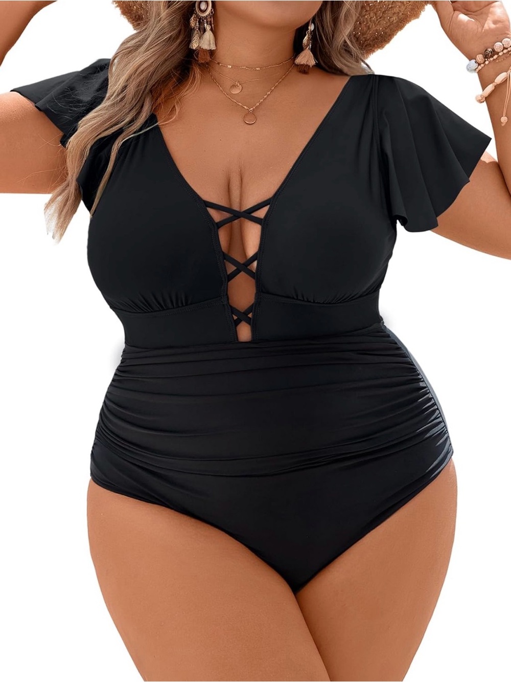 Blooming Jelly Women's Plus Size Size 3X One Piece Swimsuit Tummy Control